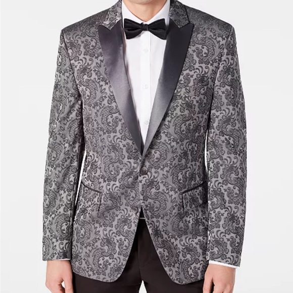 Modern-Fit Stretch Paisley Jacquard Dinner Jacket - Picture 1 of 5